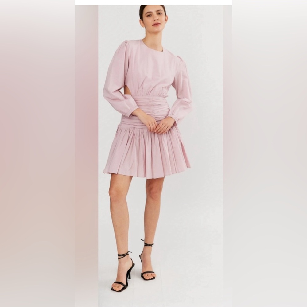 NWT Dèluc Pink Ruffle Cut Out Mini Dress - Picture 3 of 12
